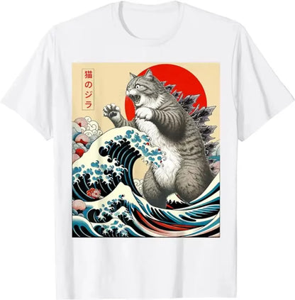 Catzilla Cat – Unleash the Fun with This Japanese Art T-Shirt!