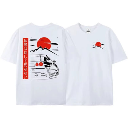 Japanese Style JDM GTR R34 Racing T-Shirt – Streetwear Oversized Cotton Tee