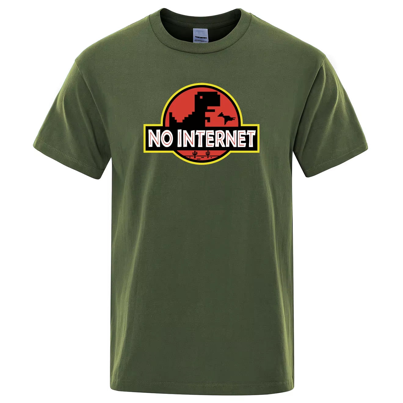 No Internet Dinosaur T-Shirt