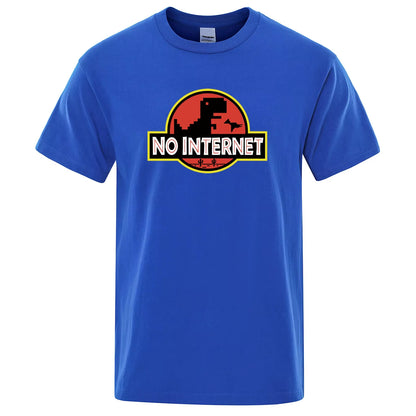 No Internet Dinosaur T-Shirt