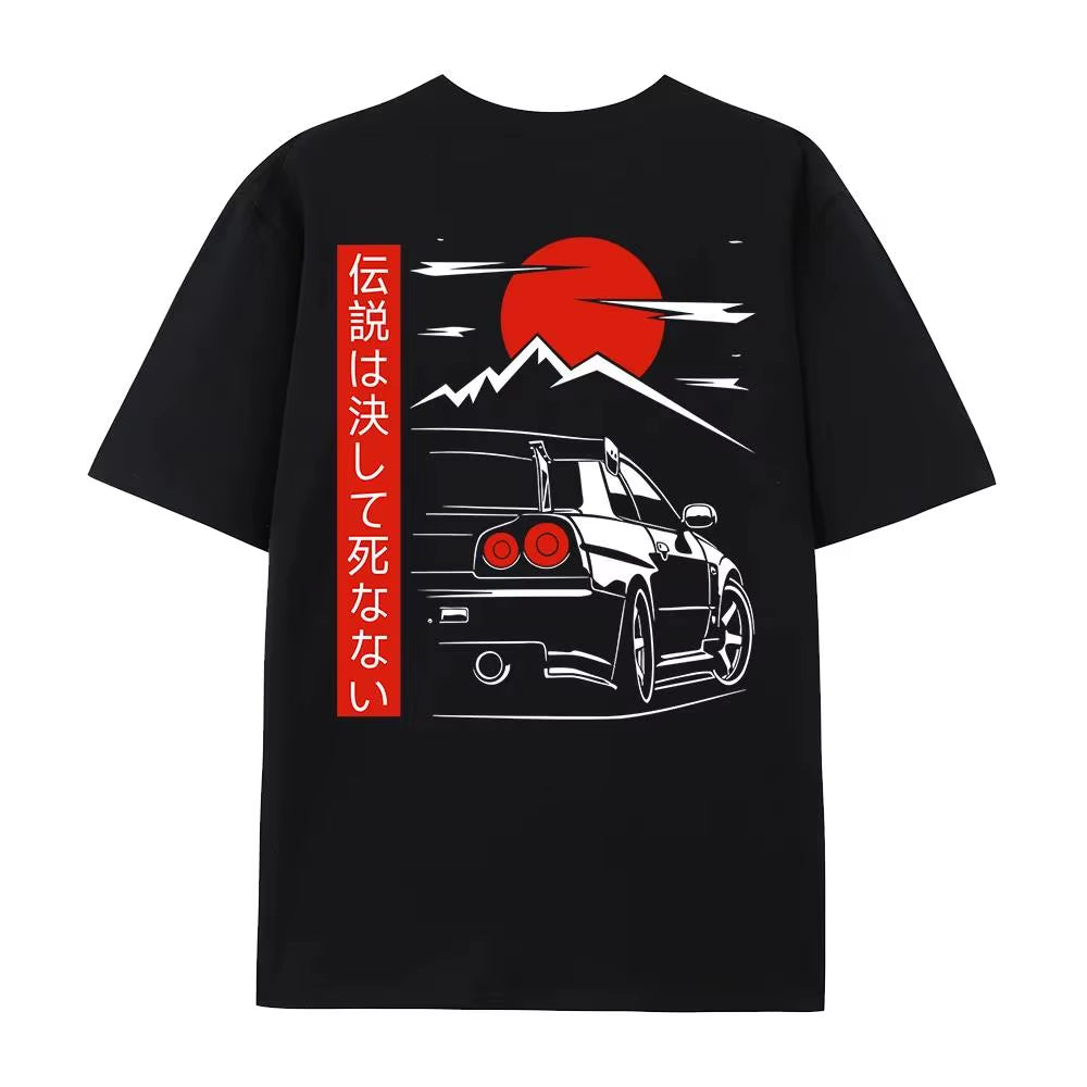 Japanese Style JDM GTR R34 Racing T-Shirt – Streetwear Oversized Cotton Tee