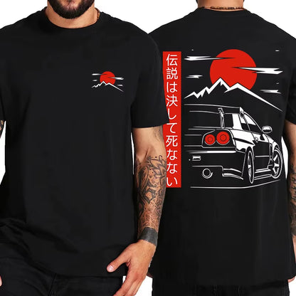 Japanese Style JDM GTR R34 Racing T-Shirt – Streetwear Oversized Cotton Tee