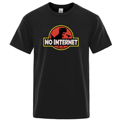 No Internet Dinosaur T-Shirt